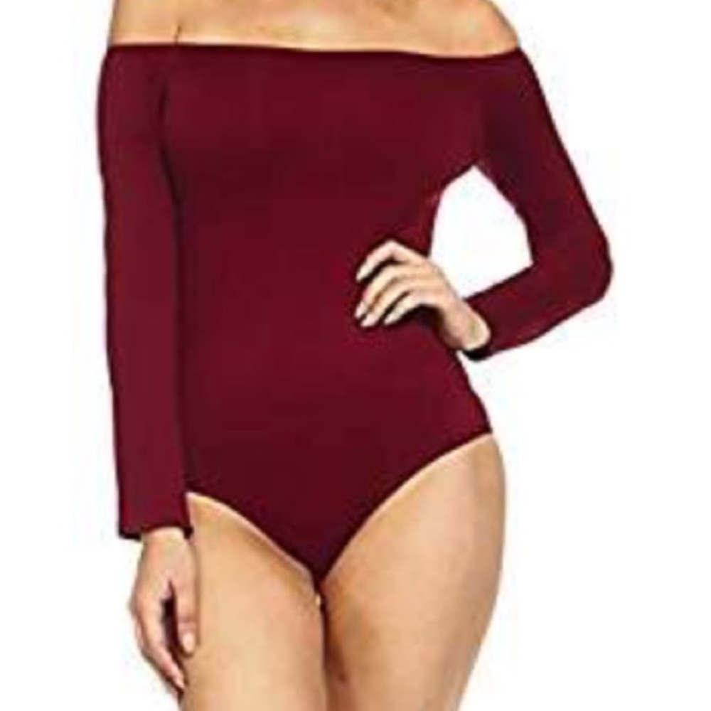 Yelete | Off the shoulder body suit burgundy - Picture 2 of 3